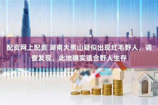 配资网上配资 湖南大熊山疑似出现红毛野人，调查发现，此地确实适合野人生存